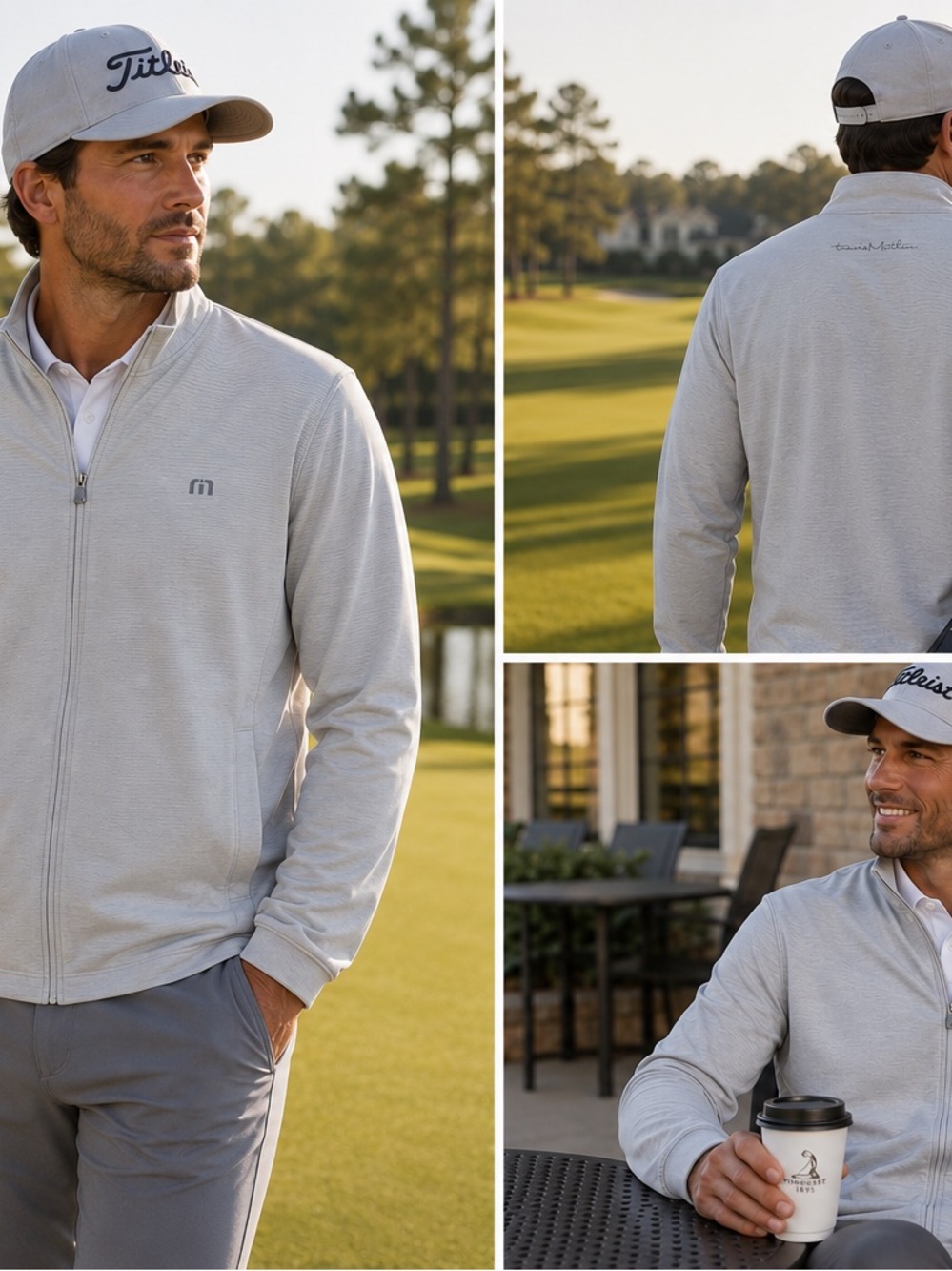 Travis Mathew Men’s Sip Happens Lightweight Grey Golf Performance Jacket-MED